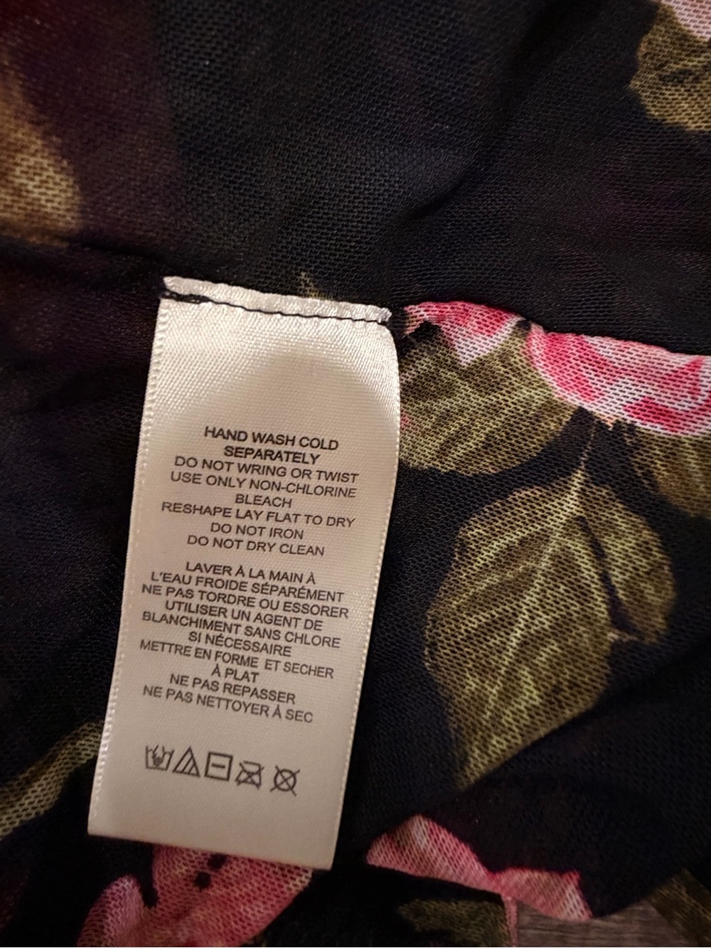 Free People Charlie Printed Mesh Top Sz M Black Floral Sheer Whimsygoth Romantic - Picture 9 of 9